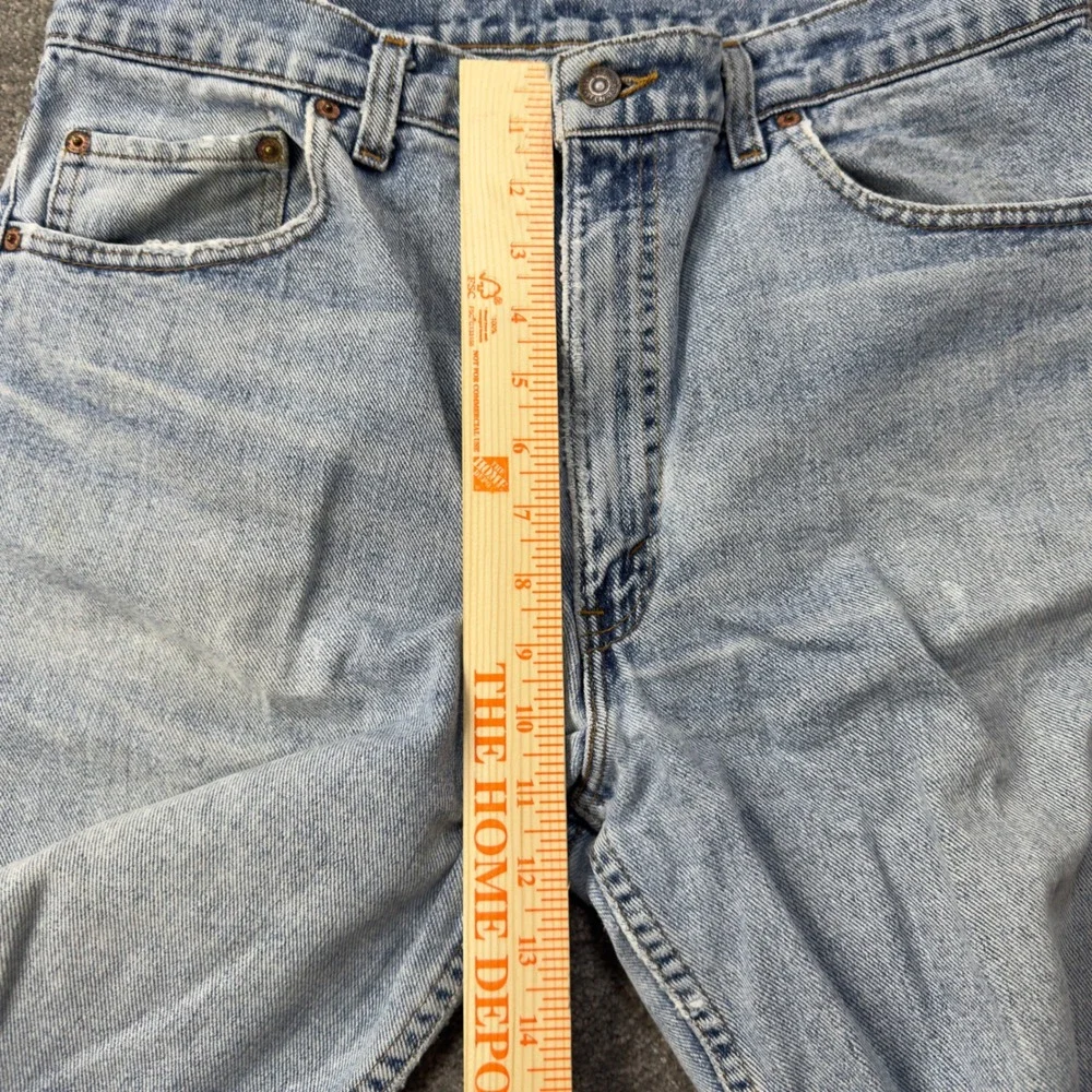 Levi 550 Denim Shorts Mens *36* Light Wash Cut Off Frayed Hem Vintage Made USA
